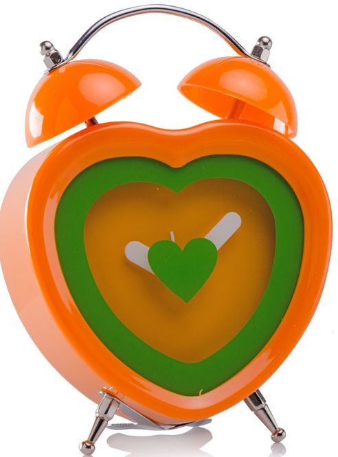 Florina Orange and Dark Green Alarm Clock 17cm RRP 12.99 CLEARANCE XL 5.99